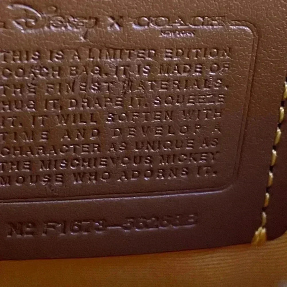 Disney X Coach Mickey Mouse Small Brown/tan Crossbody LIMITED EDITION Leather - Picture 11 of 11